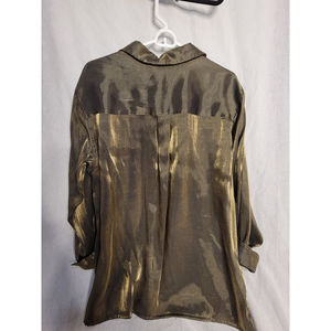 Rafaella Gold Vintage Dress Shirt Blouse Size Tag L